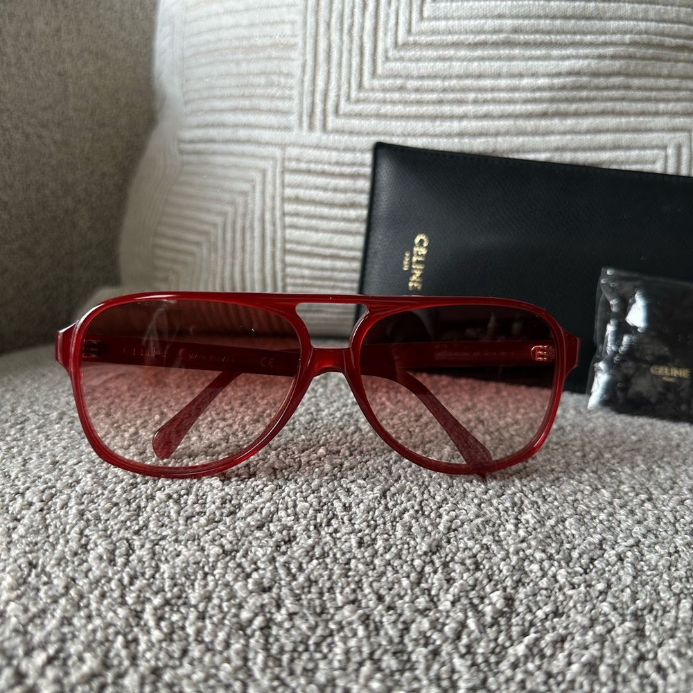 Celine Red Sunglasses BRAND NEW NO SCRATCHES OR BLEMISHES Comes with case.
